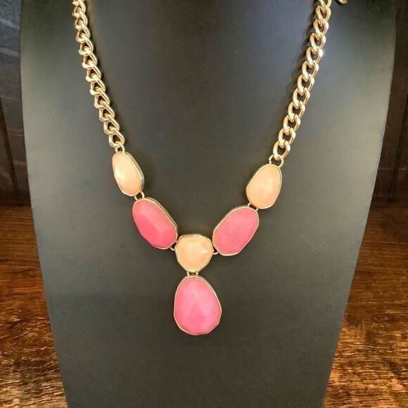 Chunky Stone Statement Necklace Euc - Picture 1 of 3